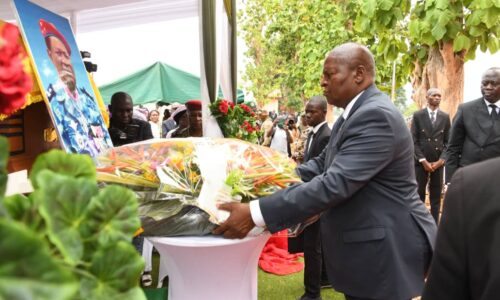 CEREMONIE DES OBSÈQUES OFFICIELLES DU GÉNÉRAL DE DIVISION ABEL NADO AU CAMP KASSAÏ A BANGUI